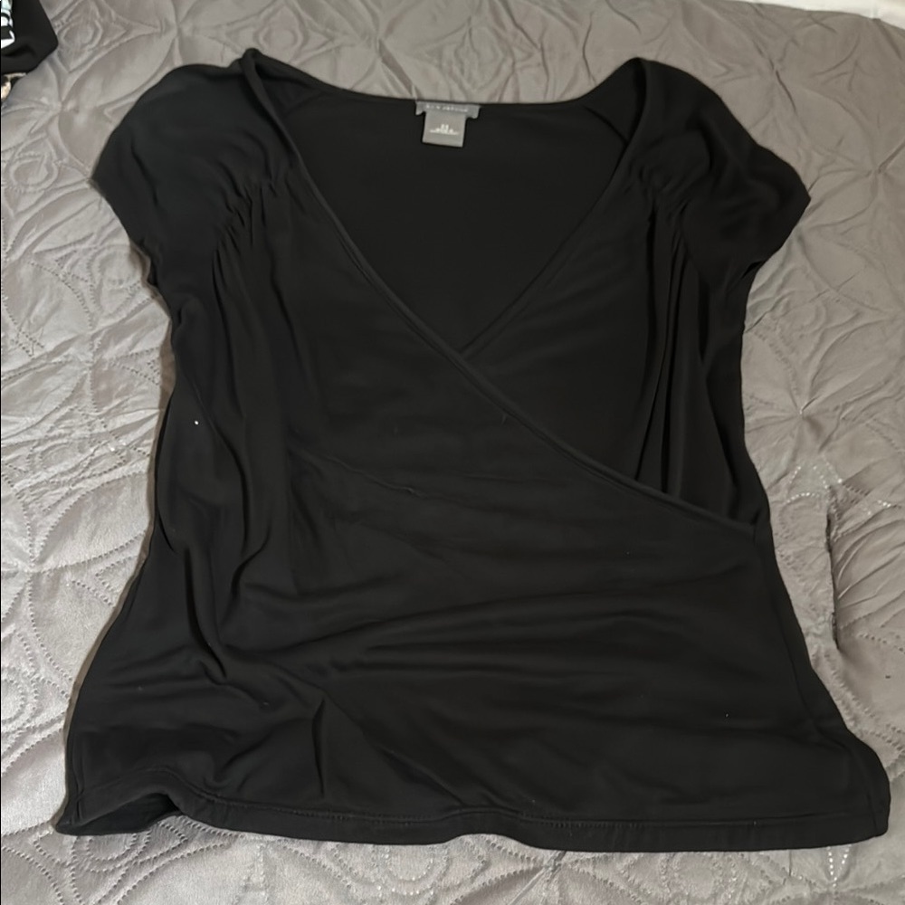 Elegant Black Wrap Top